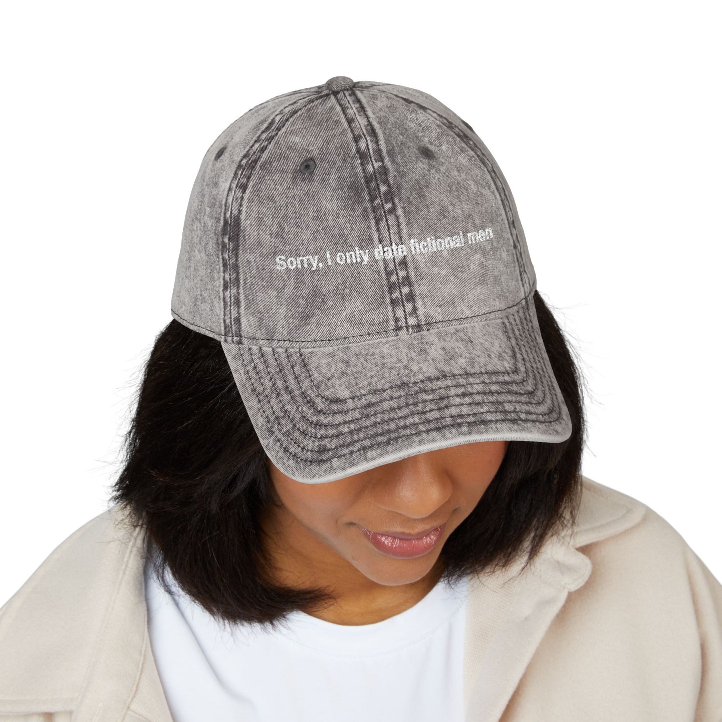 "Sorry, I only date fictional men" - Vintage Embroidered Cap