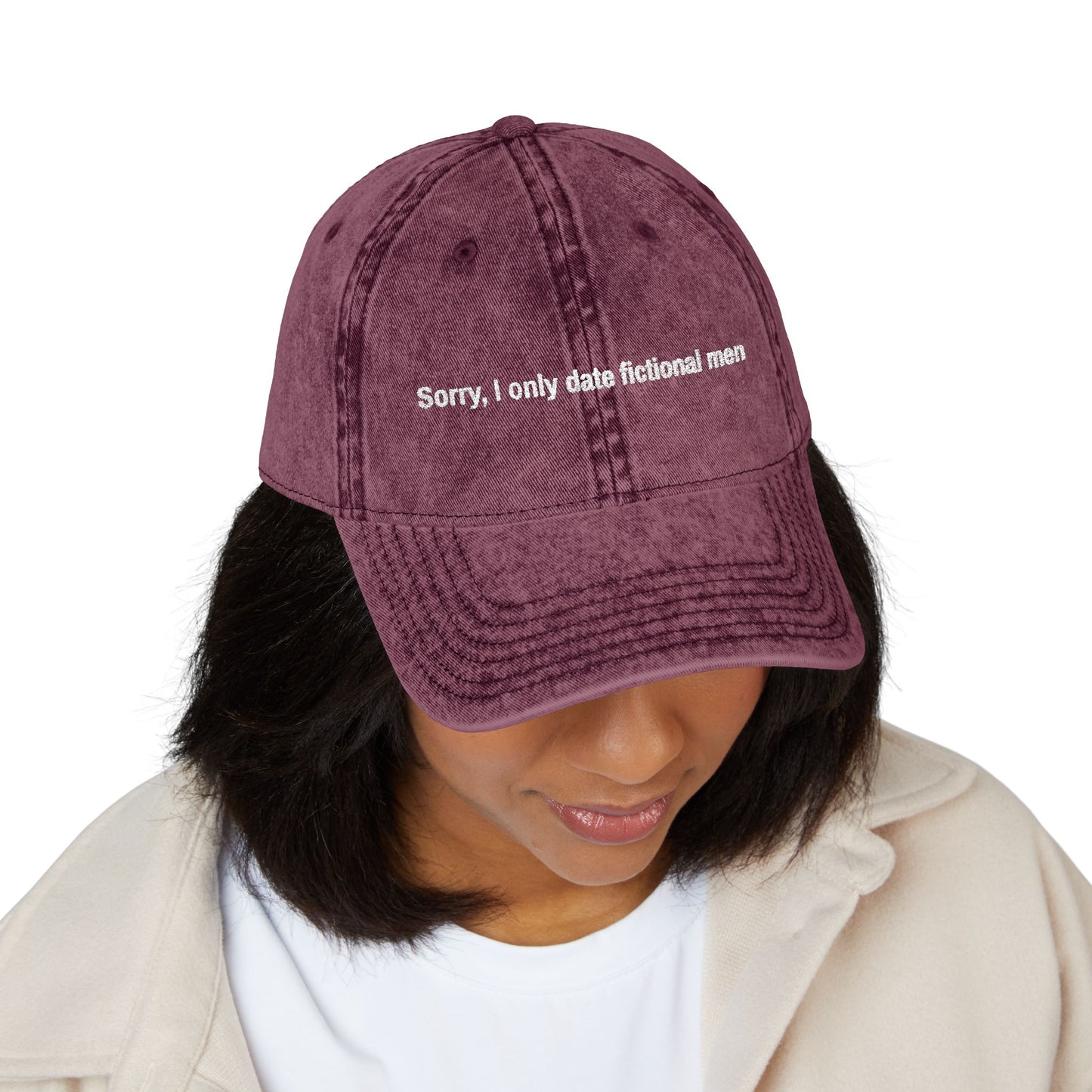 "Sorry, I only date fictional men" - Vintage Embroidered Cap