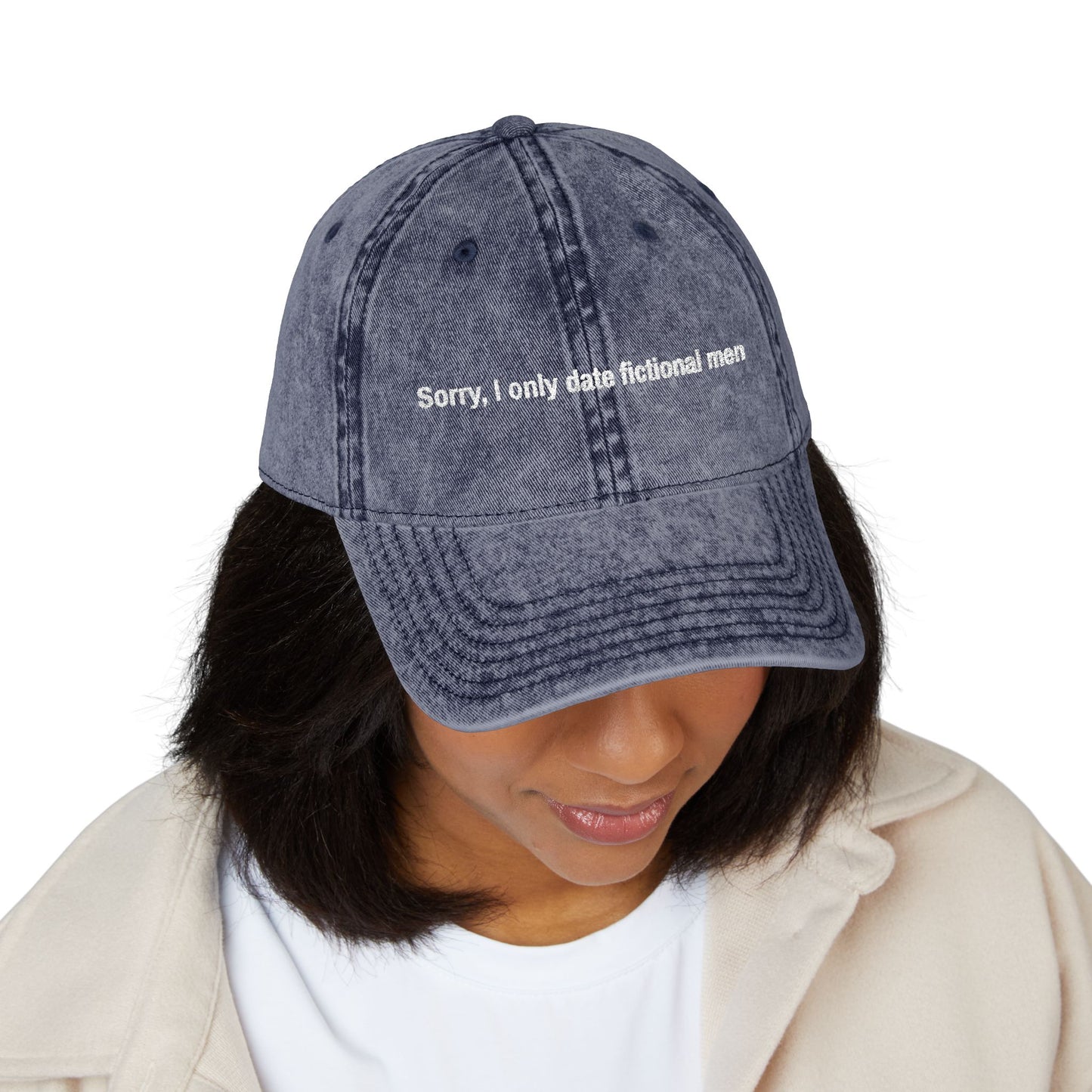 "Sorry, I only date fictional men" - Vintage Embroidered Cap