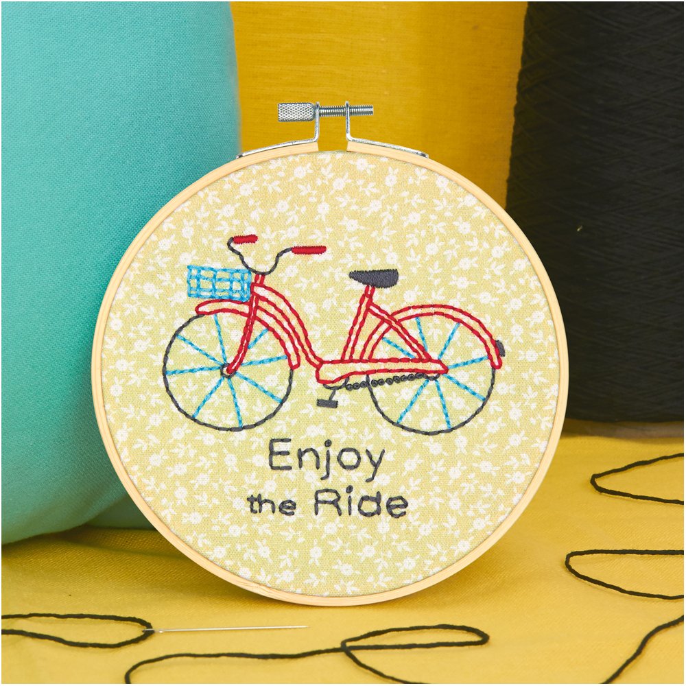 Dimensions 'Enjoy the Ride' Mini Embroidery Kit for Beginners, 6''