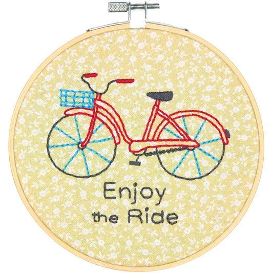 Dimensions 'Enjoy the Ride' Mini Embroidery Kit for Beginners, 6''