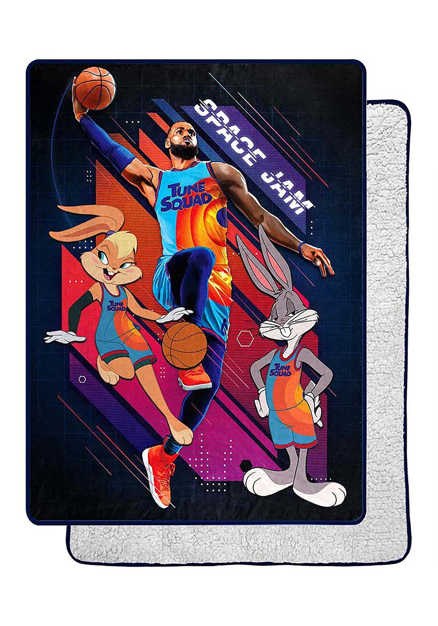 Northwest Space Jam Silk Touch Sherpa Throw Blanket, 60" x 80", Jumpshot