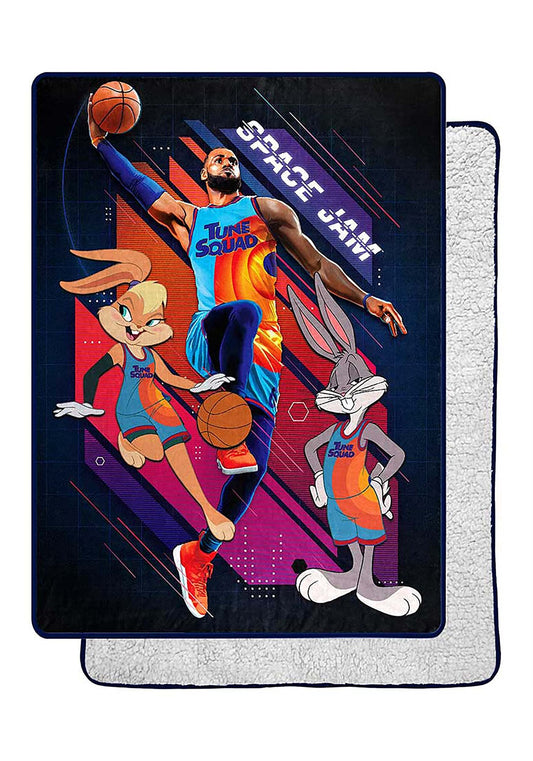 Northwest Space Jam Silk Touch Sherpa Throw Blanket, 60" x 80", Jumpshot